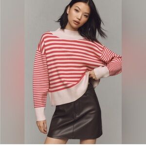 Maeve Pink and Red Striped Sweater